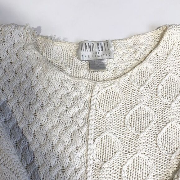 Vintage Hand Knit For The Limited Crew Neck Chunky Ramie Sweater M - Picture 3 of 9